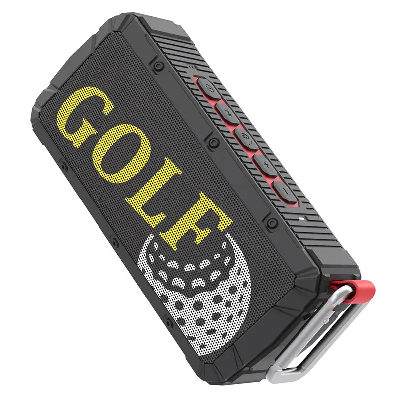 Wholesale customized V3M golf cart speakers with a bold yellow and white golf logo print.