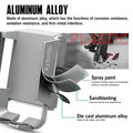 Durable aluminum alloy golf phone holder with corrosion resistant layers.