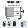 Adjustable golf phone holder showing wide compatibility for 4.7 to 6.8 inch phones.