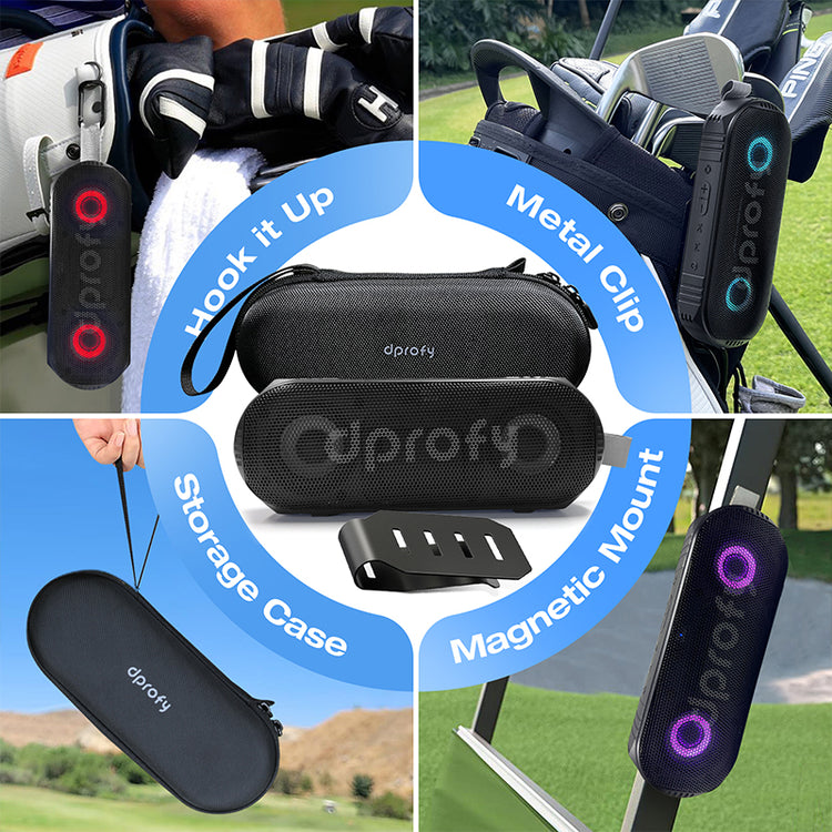 Dprofy Play 2 Rounds of Golf at Max Volume,2Pcs Magnetic Bluetooth Golf Speaker,Stereo Sound Portable Pro Wireless Waterproof Speaker with 並行輸入品