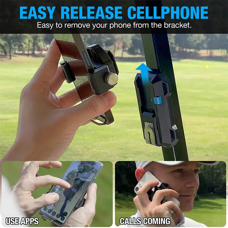 Dprofy magnetic golf phone holder easy release feature for using apps and calls, storage case version.