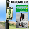 Super magnetic golf cart phone mount holding a cell phone with GPS app.