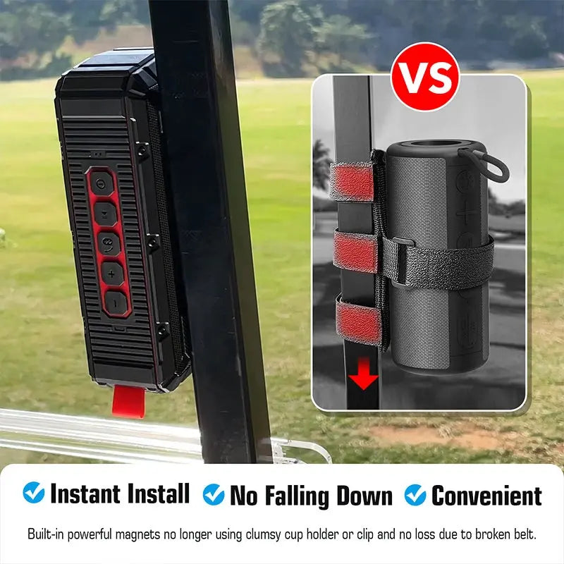 Dprofy V3M magnetic golf cart speaker standard vs clumsy strap mount